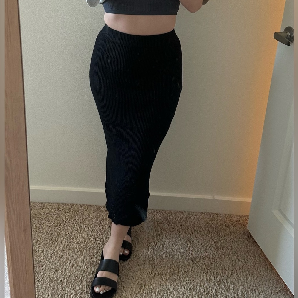 Sincerely Jules Black Ruched Pencil Skirt